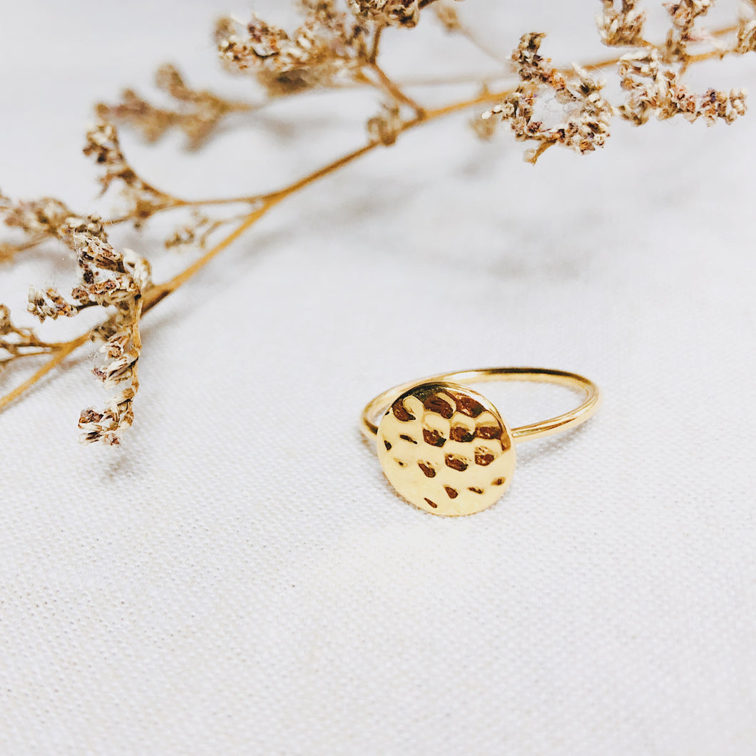 Minimalist Hammered Circle Ring