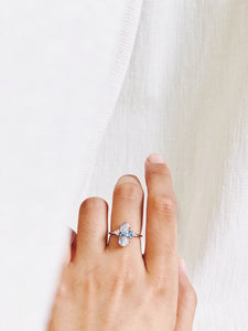 Aquamarine Moonstone Ring