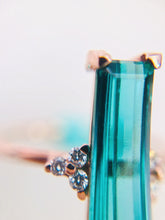 Load image into Gallery viewer, Stylistic Greenish Blue Tourmaline with diamond