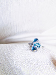 Aquamarine Moonstone Ring