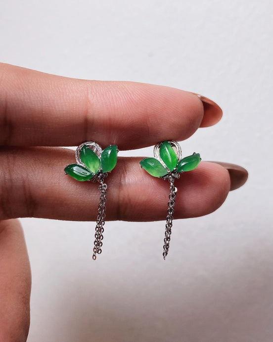 Translucent Green Jadeite Earrings