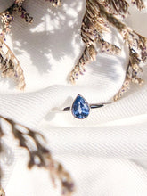 Load image into Gallery viewer, Pear Shaped Natural Electric Blue Sapphire Ring in White Gold