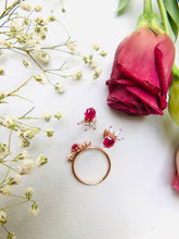 Load image into Gallery viewer, Ruby ring with marquise diamonds