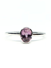 Load image into Gallery viewer, Oval Natural Dark Pink Sapphire Ring in White Gold