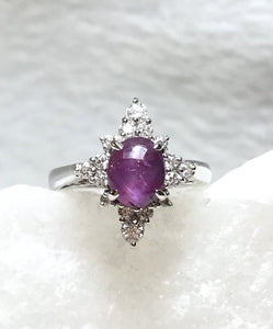 Purple Star Sapphire Ring