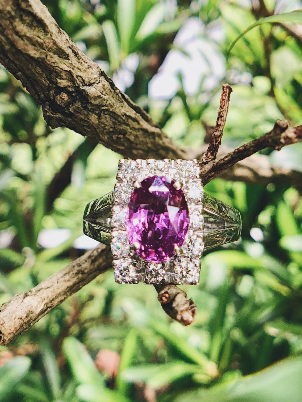 Natural Purplish Pink Sapphire Ring