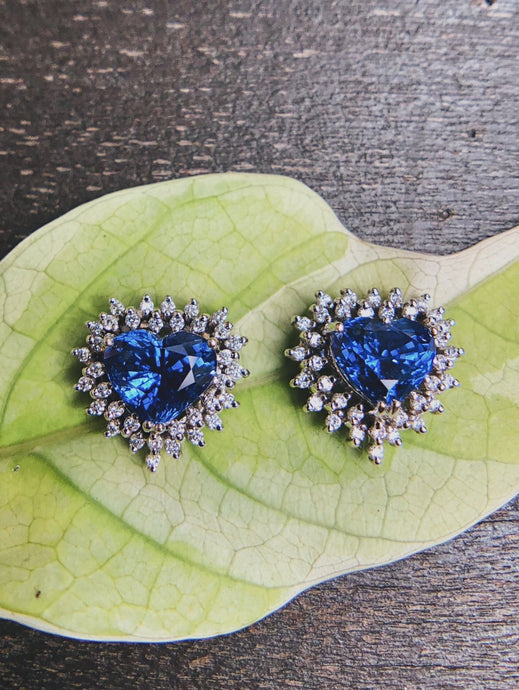 Natural Blue Sapphire Earrings