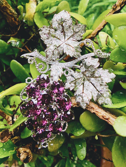 Natural Purple Spinel Pendant/Brooch