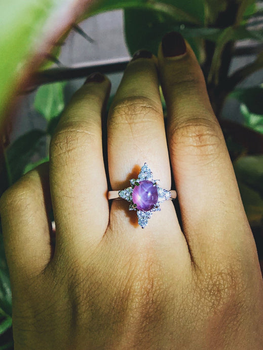 Purple Star Sapphire Ring