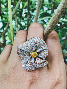Fancy Vivid Orange Yellow Diamond Ring