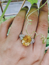 Load image into Gallery viewer, Natural Yellow Sapphire Ring set in 18k white gold