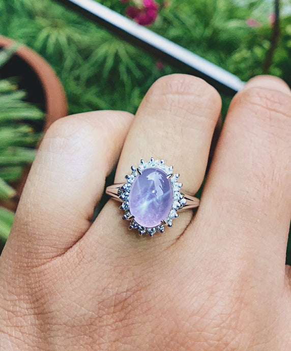 Lavender Star Sapphire Ring