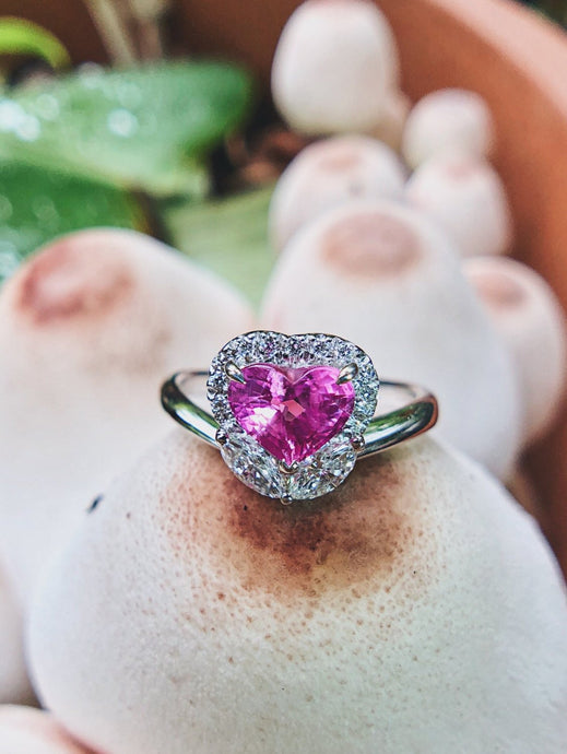 Natural Hot Pink Sapphire Ring