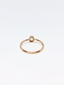 Oval Natural Apple Green Sapphire Ring in Rose Gold