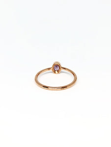 Oval Natural Grape Sapphire Ring in Rose Gold