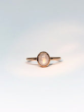 Load image into Gallery viewer, Oval Natural White Star Sapphire Ring in Rose Gold