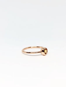 Round Natural Yellow Sapphire Ring in Rose Gold