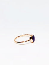 Load image into Gallery viewer, Oval Natural Dark Purple Star Sapphire Ring in Rose Gold