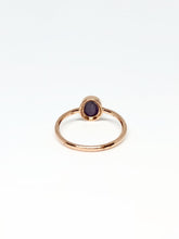 Load image into Gallery viewer, Oval Natural Dark Purple Star Sapphire Ring in Rose Gold