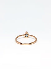 Load image into Gallery viewer, Pear Shaped Teal Blue Green Sapphire Ring Rose Gold