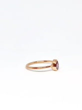 Load image into Gallery viewer, Pear Shaped Natural Dark Pink Sapphire Ring in Rose Gold