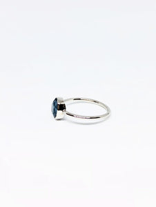 1.03ctw Oval Natural Teal Blue Spinel Ring in White Gold