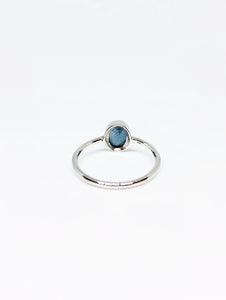 1.03ctw Oval Natural Teal Blue Spinel Ring in White Gold