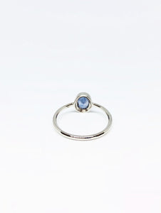 0.8ctw Oval Natural Purplish Blue Sapphire Ring in White Gold