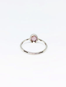 Oval Natural Pink Star Sapphire Ring in White Gold