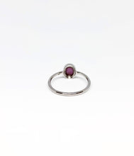 Load image into Gallery viewer, Oval Natural Dark Pink Star Sapphire Ring in White Gold