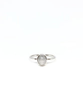 Load image into Gallery viewer, Oval Natural White Star Sapphire Ring in White Gold