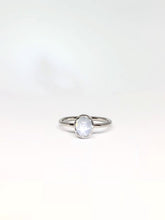 Load image into Gallery viewer, Oval Natural White Star Sapphire Ring in White Gold