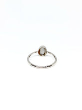 Load image into Gallery viewer, Oval Natural White Star Sapphire Ring in White Gold