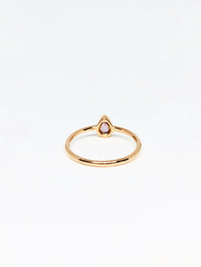 Pear Shaped Natural Pink Sapphire Ring in Rose Gold