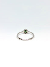 Load image into Gallery viewer, Round Natural Colour change Green Sapphire Ring in White Gold