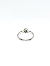 Load image into Gallery viewer, Round Natural Light Green Sapphire Ring in White Gold