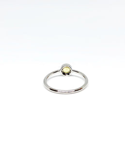 Round Natural Yellow Sapphire Ring in White Gold