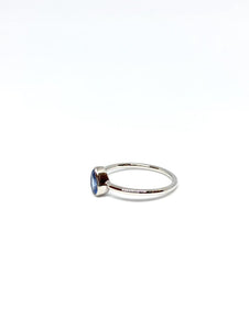 Pear Shaped Natural Electric Blue Sapphire Ring in White Gold