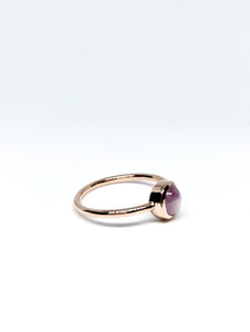 Oval Natural Light Pink Star Sapphire Ring in Rose Gold