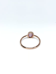Oval Natural Light Pink Star Sapphire Ring in Rose Gold