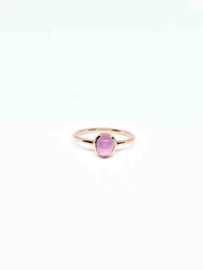 Oval Natural Pink Star Sapphire Ring in Rose Gold