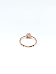 Oval Natural Pink Star Sapphire Ring in Rose Gold