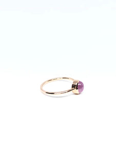 Oval Natural Pink Star Sapphire Ring in Rose Gold