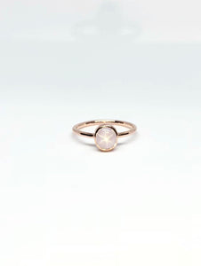 Oval Natural Lilac Star Sapphire Ring in Rose Gold