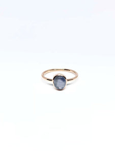 Oval Natural Blue Star Sapphire Ring in Rose Gold