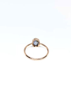 Oval Natural Blue Star Sapphire Ring in Rose Gold