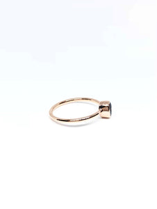 Oval Natural Blue Sapphire Ring in Rose Gold