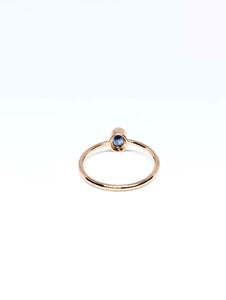 Oval Natural Blue Sapphire Ring in Rose Gold