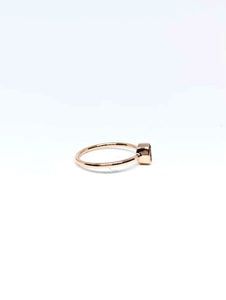 Oval Natural Orange Sapphire Ring in Rose Gold