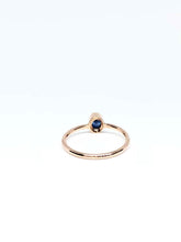 Load image into Gallery viewer, Oval Natural Dark Blue Sapphire Ring in Rose Gold